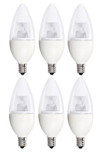 Bioluz LED 40W Candelabra Bulbs B10 B11 C37 3000K Soft White UL Listed E12 Base