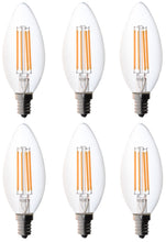 Bioluz LED Non-Dimmable 40 Watt Candelabra Filament LED C37 2700K Warm White E12 Base