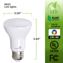 Bioluz LED BR20 LED Bulbs 50 Watt Replacement 90 CRI CEC Title 20 UL Listed Indoor Outdoor Dimmable LED Lamp