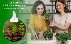 2 Pack Bioluz LED Full Spectrum Grow Light Bulbs Flood Lights for Indoor Plants BR30 LED 2 Pack