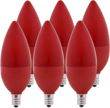 Bioluz LED candelabra bulbs, 6-pack, red