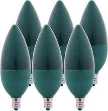 Bioluz LED candelabra bulbs, 6-pack, green