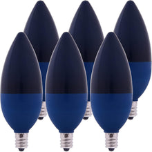 Bioluz LED candelabra bulbs, 6-pack, blue
