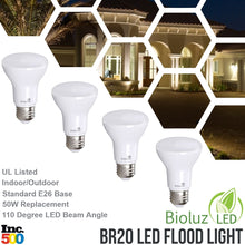 Bioluz LED BR20 LED Bulbs 50 Watt Replacement 90 CRI CEC Title 20 UL Listed Indoor Outdoor Dimmable LED Lamp