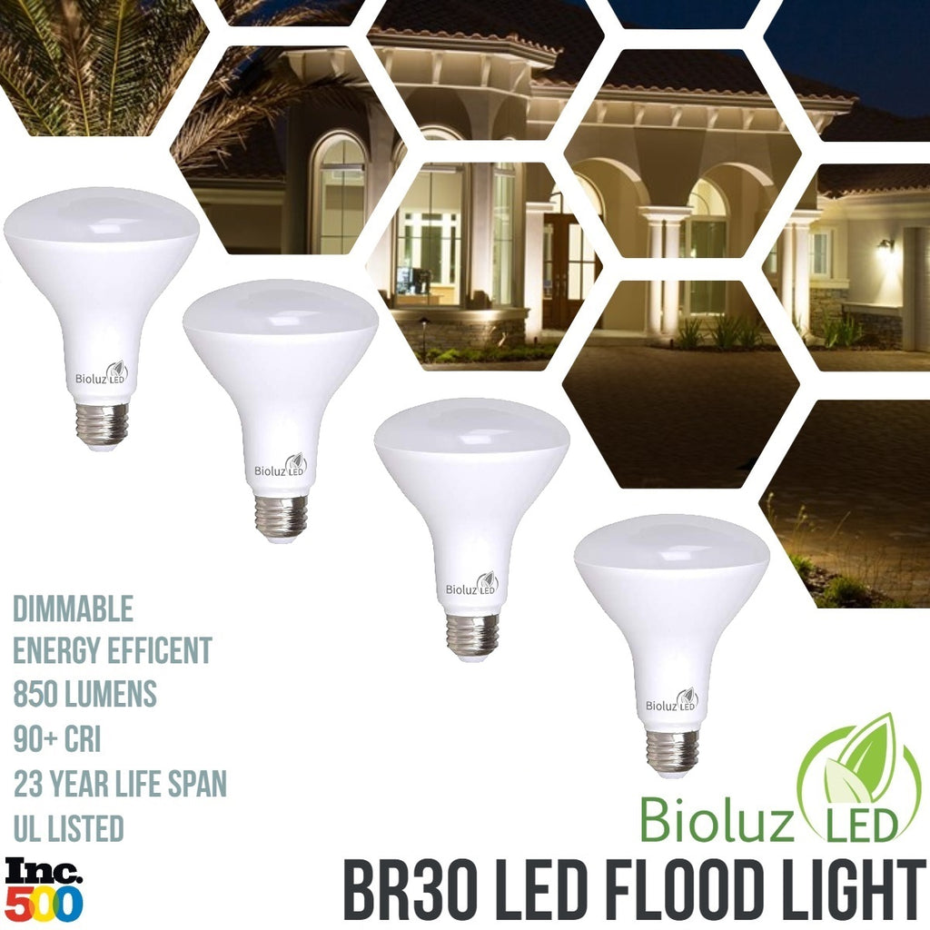 BR30 LED Flood Light Bulbs, Dimmable, 90 CRI | Bioluz LED