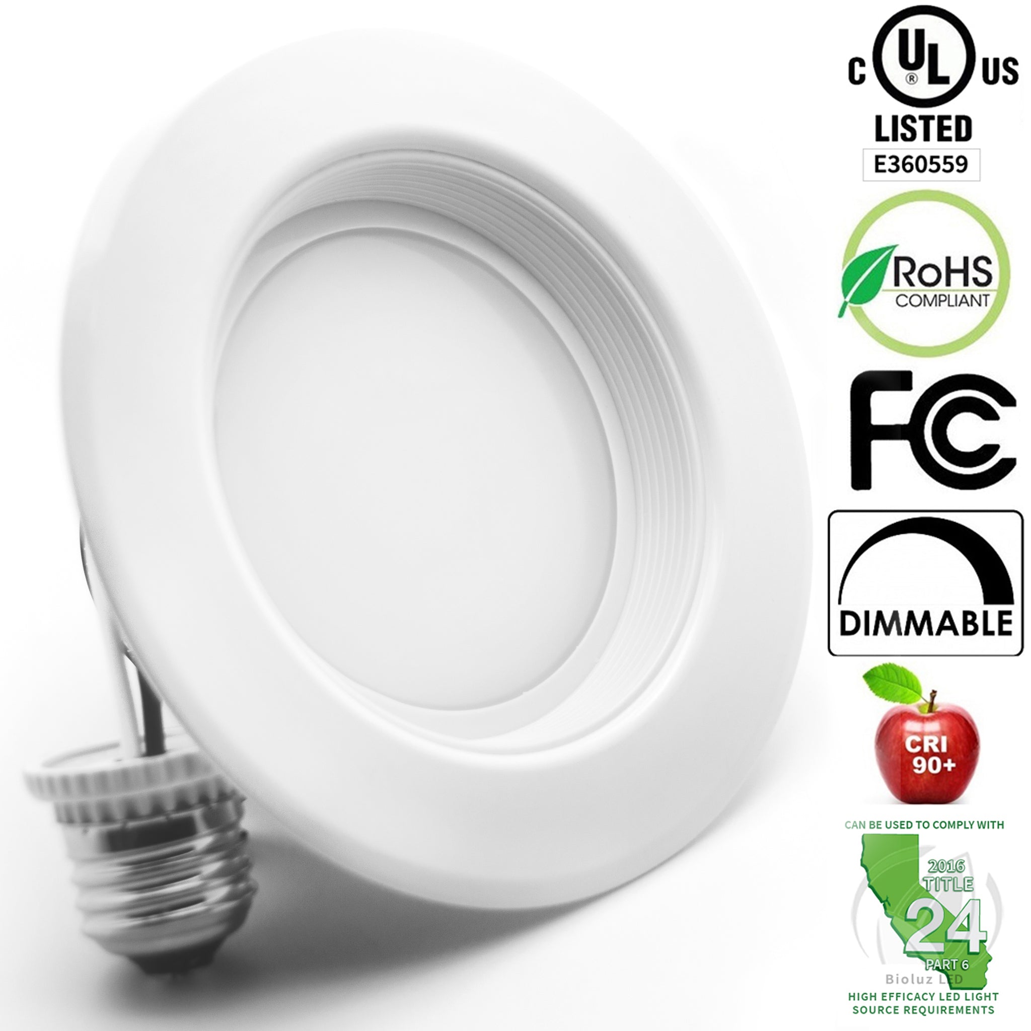 Led Light Insert 4 Inch 4 Inch LED Recessed Light Fixtures 90 CRI Dimmable UL-Listed CEC JA8 T