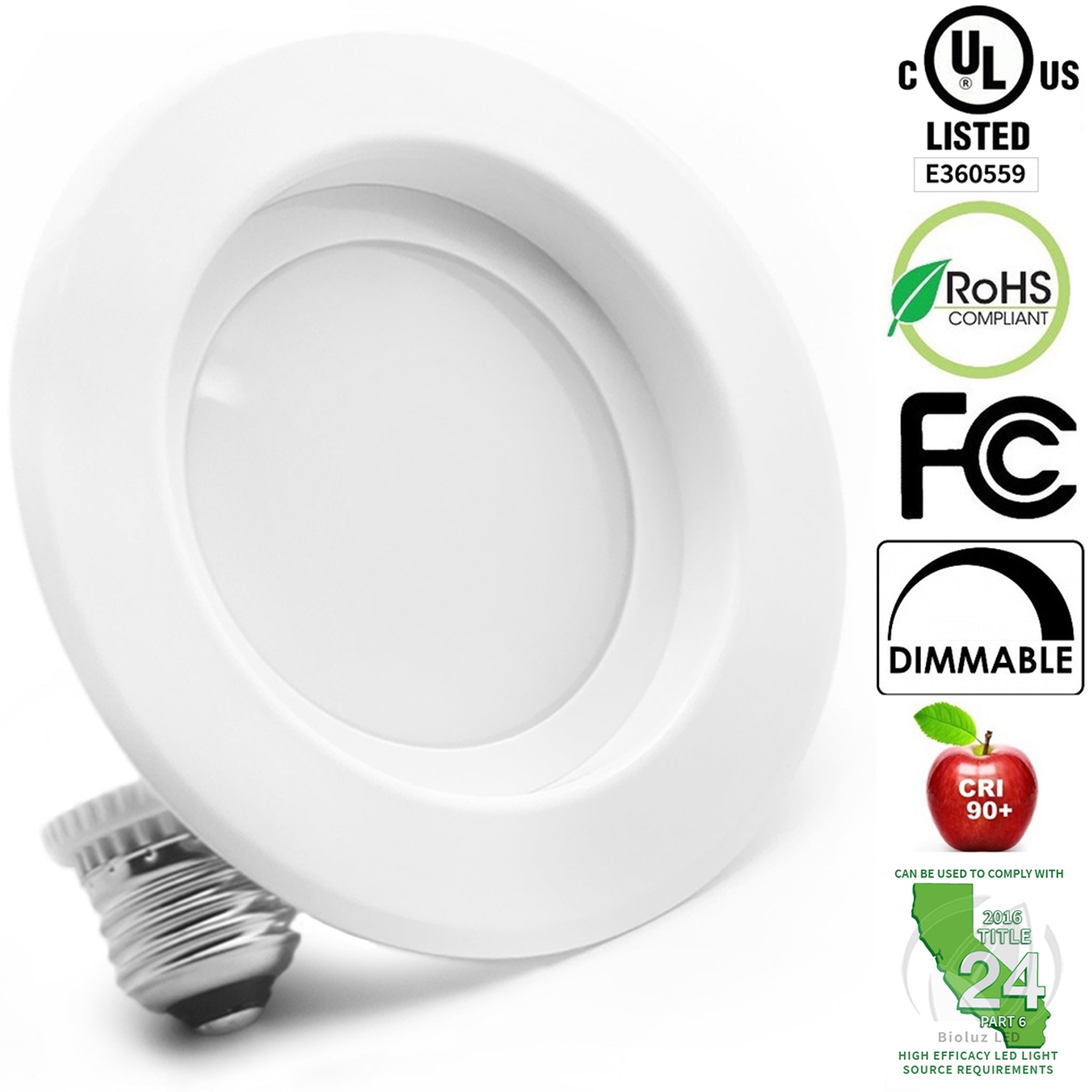 4 Inch LED Recessed Light Fixtures 90 CRI Dimmable UL-Listed CEC JA8 T