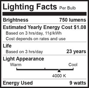 6 Pack Bioluz LED 60 Watt LED Light Bulbs Non Dimmable