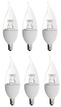 Bioluz LED Candelabra C37 Flame Tip LED Candle Bulbs