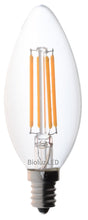 Bioluz LED 60W Candelabra Dimmable Filament LED 2700K Warm White E12 Base