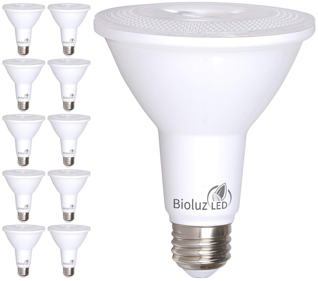 10 Pack PAR30 LED Bulb 90 CRI 100 Watt Replacement Title 20 UL Listed 850 Lumen Dimmable Indoor Outdoor Spot Light Bulbs