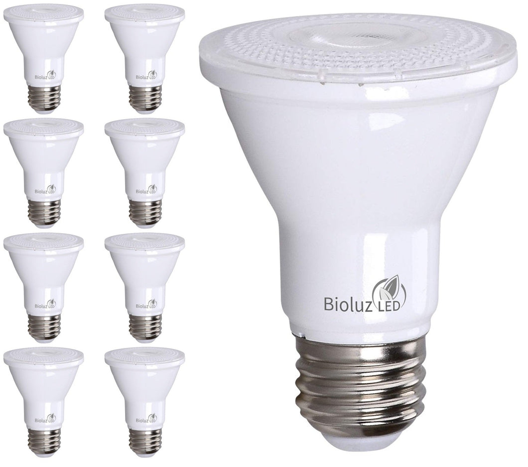 8 Pack PAR20 LED Bulb 75W Replacement 90 CRI Indoor / Outdoor Dimmable Spot Light Bulb by Bioluz LED UL Listed CEC Title 20