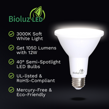 PAR38 LED Bulb 120W Replacement Indoor / Outdoor Dimmable Spot Light Bulb by Bioluz LED, 3000K Soft White, E26, 40 Degree Beam Angle, UL Listed