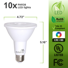 PAR38 LED Bulb 120W Replacement Indoor / Outdoor Dimmable Spot Light Bulb by Bioluz LED, 3000K Soft White, E26, 40 Degree Beam Angle, UL Listed