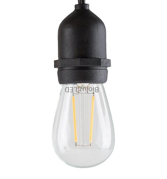 Ledpax Technology LEDSL-48F 48 FT LED OutdoorIndoor Waterproof String  Lights, 15 Sockets, 16 S14 LED Edison Bulbs, Black