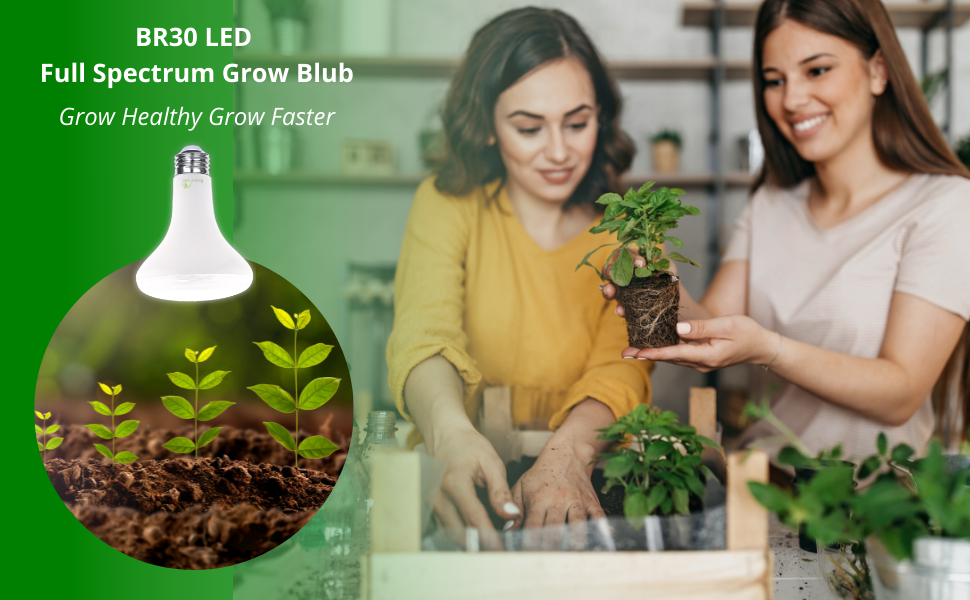grow light bulbs for indoor plants Bioluz 9W LED Energy Saving Indoor Grow Light, 3000k (2 Count)