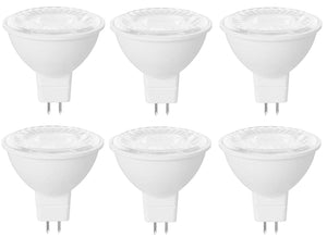 Bioluz LED 6 Pack MR16 LED Bulb 50W Halogen Replacement Non-Dimmable 7W 3000K 12V AC/DC UL Listed Pack of 6